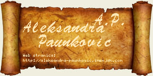 Aleksandra Paunković vizit kartica